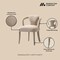 Manhattan Comfort 7-Piece Hathaway 59.05 Round Dining Set in Natural with 6 Flor Dining Chairs in Grey 6-DT05DC088AR-NAGD - alternate 7